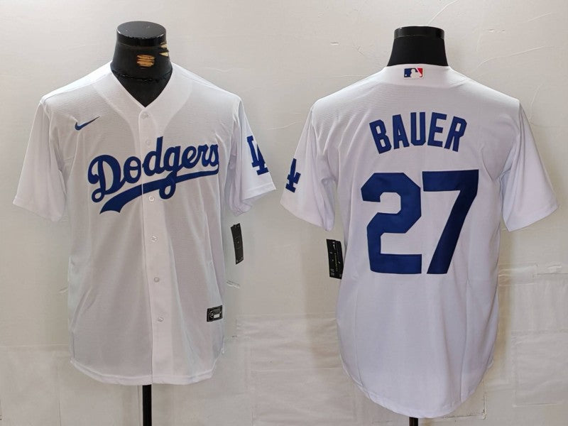 Men's Los Angeles Dodgers Trevor Bauer White Home Replica Player Jersey