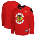 Men's Chicago Blackhawks Fanatics Red Practice Blank Jersey