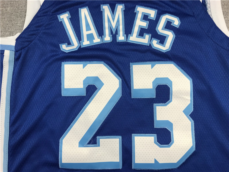 Men's Los Angeles Lakers LeBron James Blue Swingman Jersey