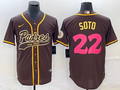 Men's San Diego Padres Juan Soto Brown Replica Player Jersey Joint Edition