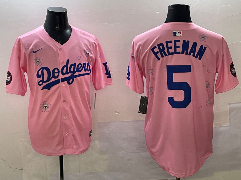 Men's Los Angeles Dodgers Freddie Freeman Pink Alternate Replica Player Jersey