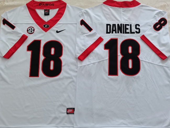 Men's Georgia Bulldogs JT Daniels White Player Game Jersey