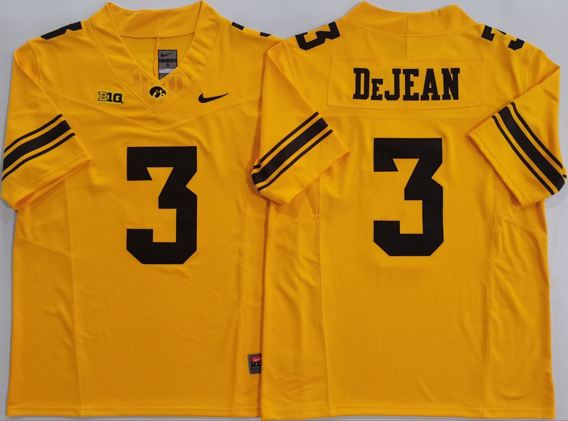 Men's Iowa Hawkeyes Cooper DeJean Yellow Player Jersey