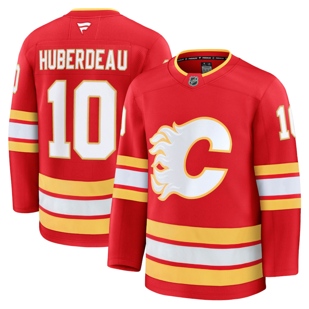 Men's Calgary Flames Jonathan Huberdeau Fanatics Red Home Premium Jersey
