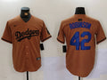 Men's Los Angeles Dodgers Jackie Robinson Brown Game Player Jersey