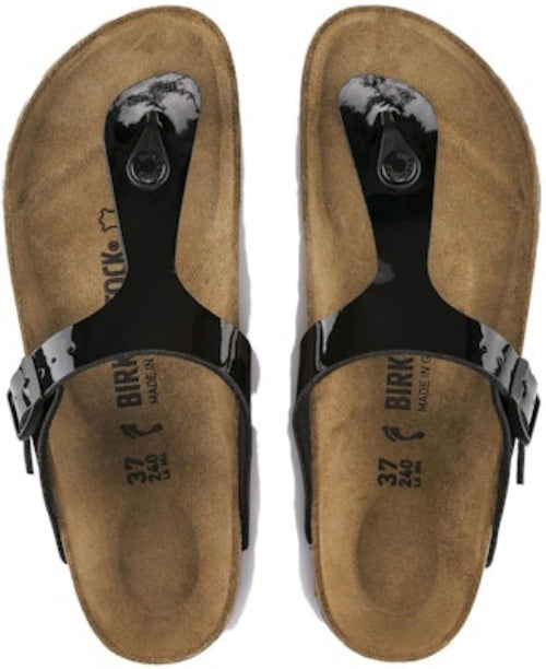 Birkenstock Gizeh Birko-Flor 0043661 Black Patent Sandals