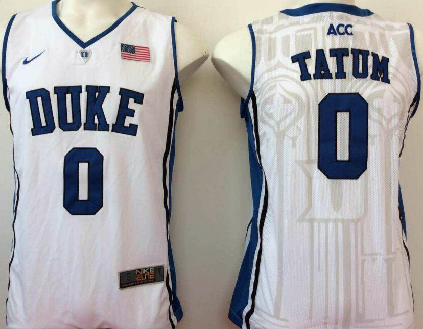 Men's Duke Blue Devils Jayson Tatum White Player Jersey
