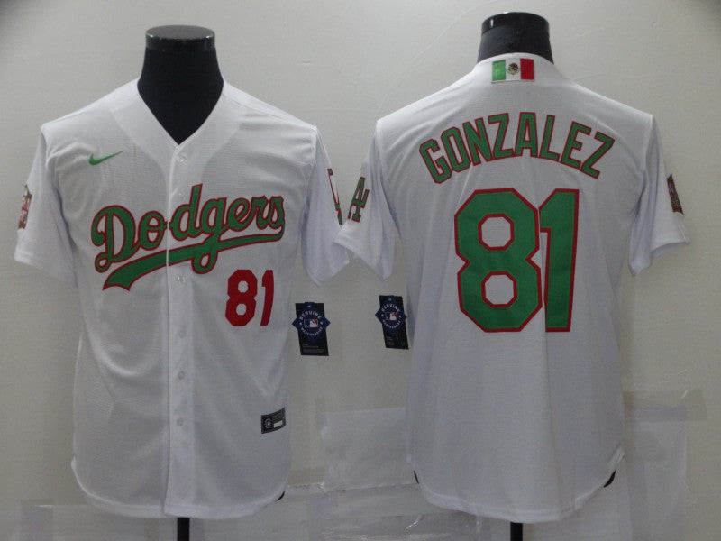 Men's Los Angeles Dodgers Victor Gonzalez White Stitched Jersey