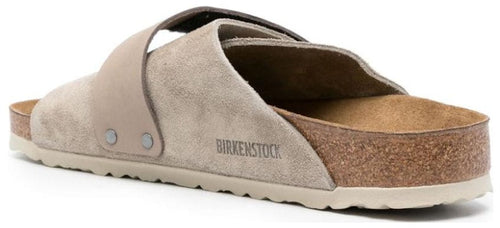 Birkenstock 1015573ST Suede Taupe Brown Slide Sandals