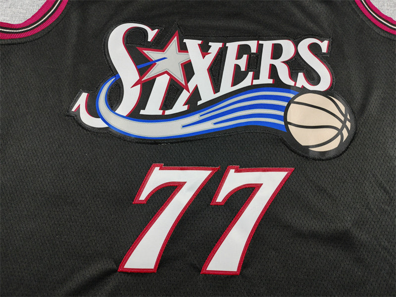 Men's Philadelphia 76ers V. J. Edgecombe Black Swingman Jersey - Classic Edition