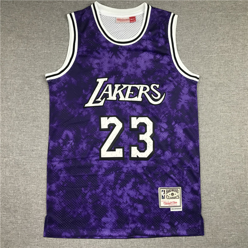 Men's Los Angeles Lakers LeBron James Purple Galaxy Swingman Jersey
