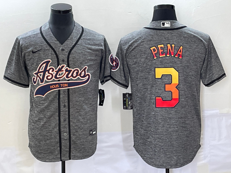 Men's Houston Astros Jeremy Pena Gray Replica Player Jersey Joint Edition