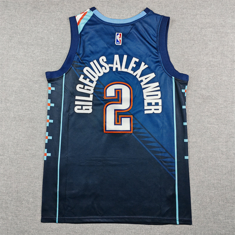 Men's Oklahoma City Thunder Shai Gilgeous-Alexander Navy 2025/26 Swingman Jersey - City Edition