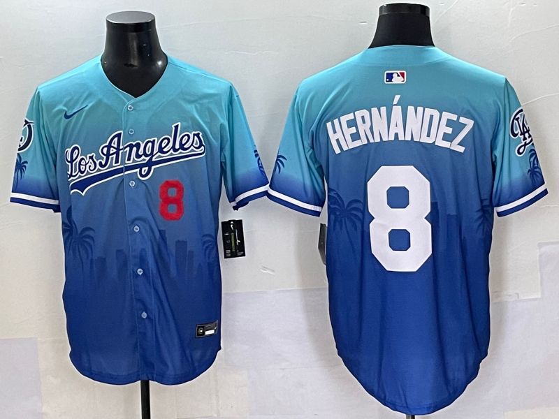 Men's Los Angeles Dodgers Enrique Hernandez Blue Game Player Jersey