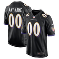 Men's Baltimore Ravens Black Alternate Custom Game Jersey