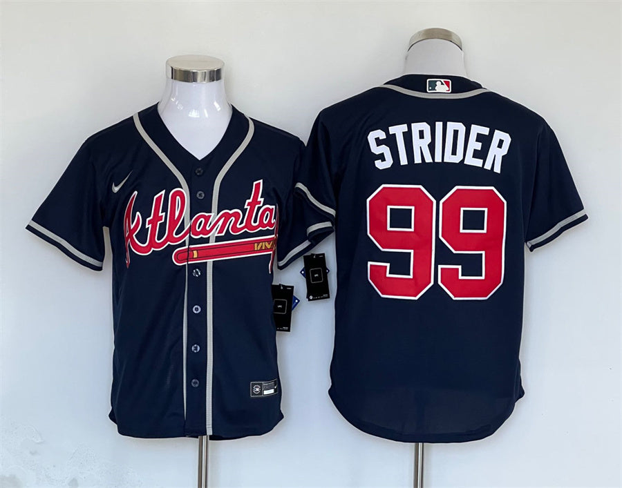 Men's Atlanta Braves Spencer Strider Navy Alternate Replica Player Jersey