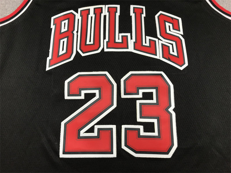 Men's Chicago Bulls Michael Jordan Black Authentic Player Jersey
