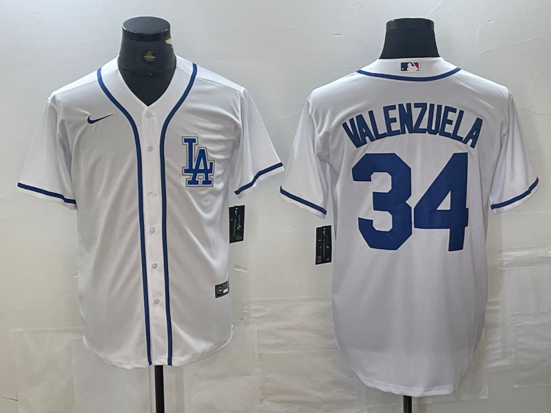 Men's Los Angeles Dodgers Fernando Valenzuela White Limited Player Jersey