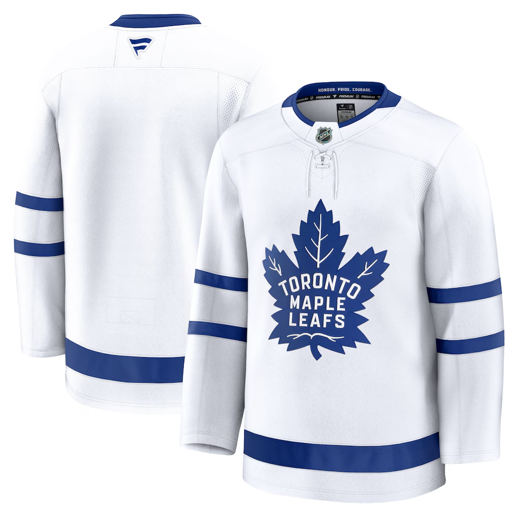 Men's Toronto Maple Leafs Fanatics White Away Premium Blank Jersey