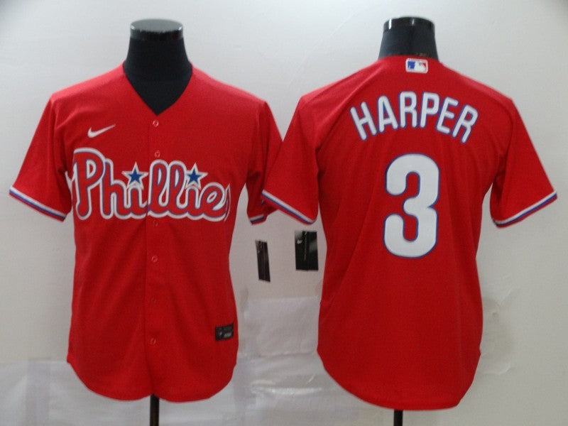 Men's Philadelphia Phillies Bryce Harper Majestic Red Jersey
