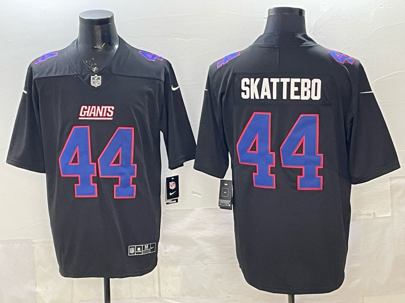 Men's New York Giants Cam Skattebo Carbon Black Fashion Game Jersey