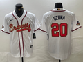 Men's Atlanta Braves Marcell Ozuna White Limited Player Jersey