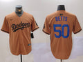 Men's Los Angeles Dodgers Mookie Betts Brown Game Player Jersey
