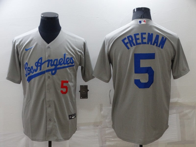 Men's Los Angeles Dodgers Freddie Freeman Gray Replica Player Jersey