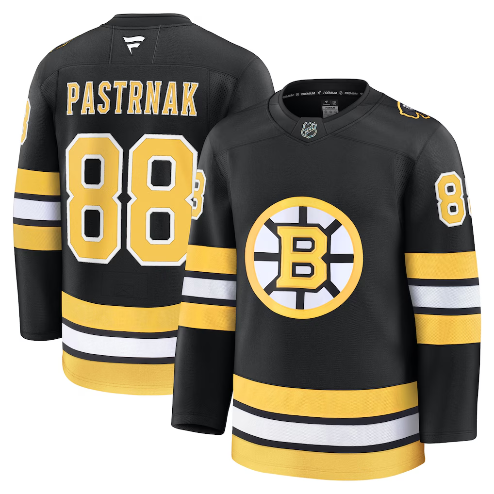Men's Boston Bruins David Pastrnak Fanatics Black Home Premium Player Jersey