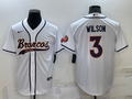 Men's Denver Broncos Russell Wilson White Game Jersey Joint Edition
