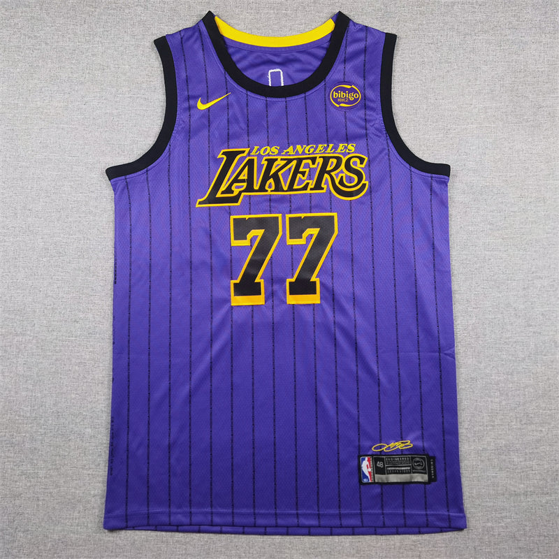 Men's Los Angeles Lakers Luka Doncic Purple Swingman Jersey