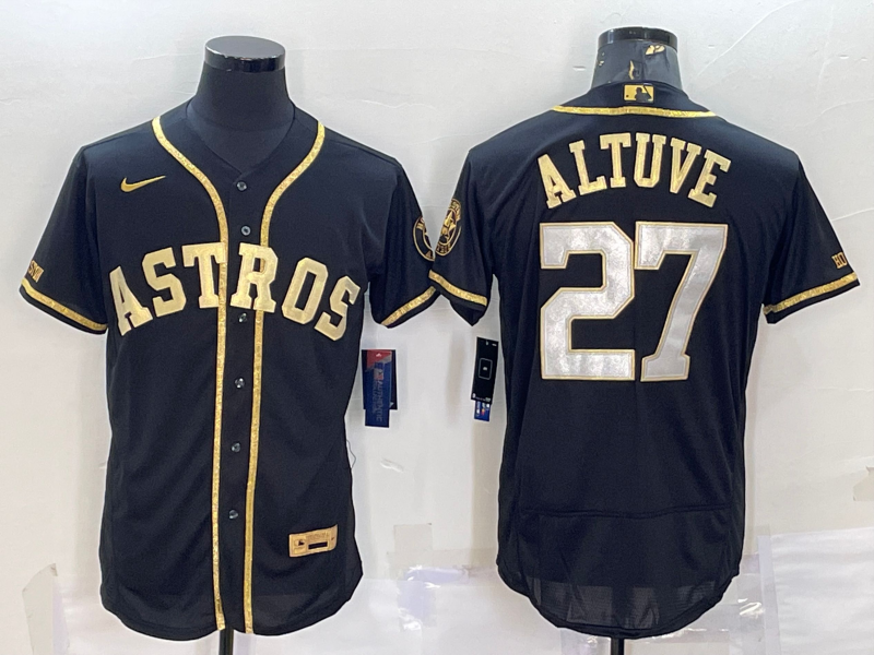Men's Houston Astros Jose Altuve Black Replica Baseball Jersey