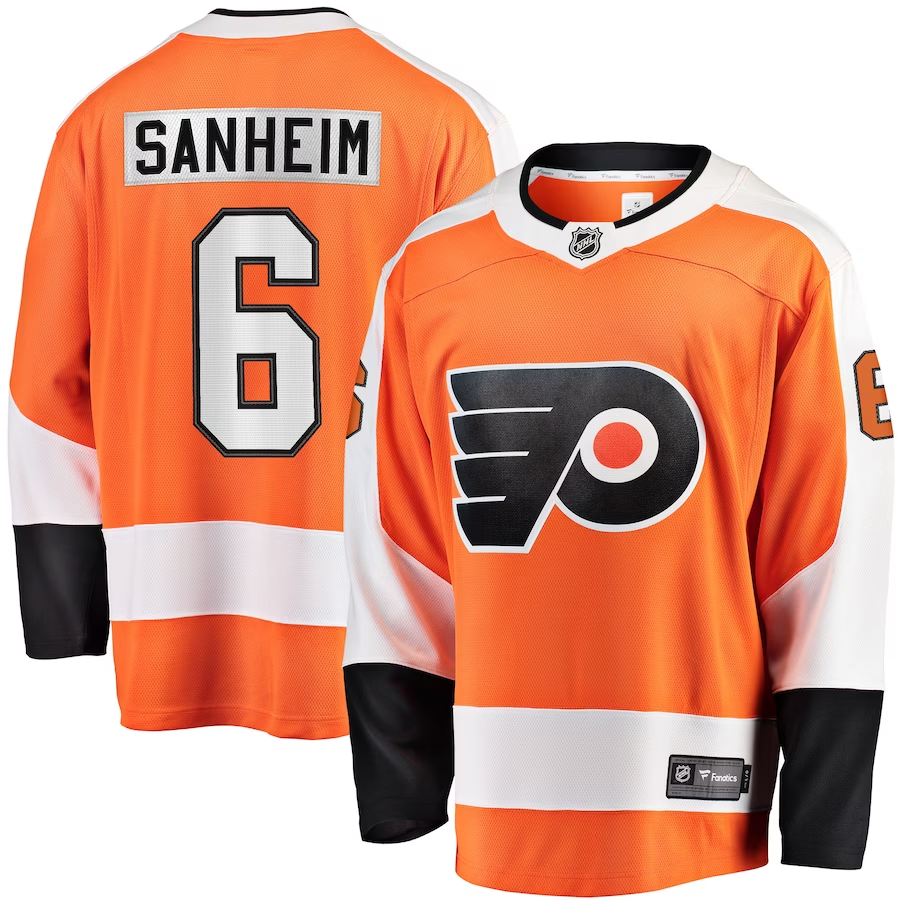 Men's Philadelphia Flyers Travis Sanheim Orange Player Game Jersey