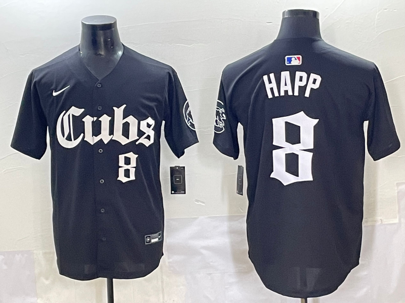 Men's Chicago Cubs Ian Happ Black Game Player Jersey