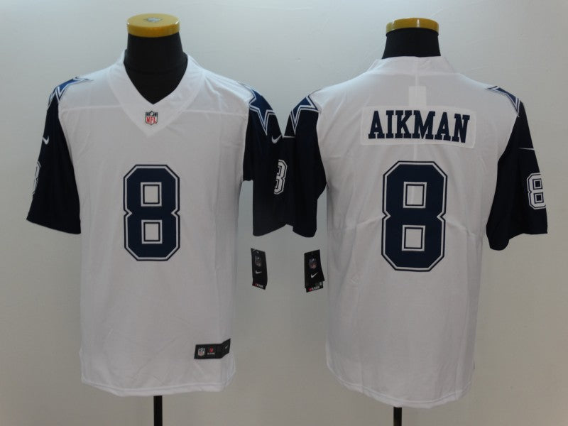 Men's Dallas Cowboys Troy Aikman White Game Player Jersey