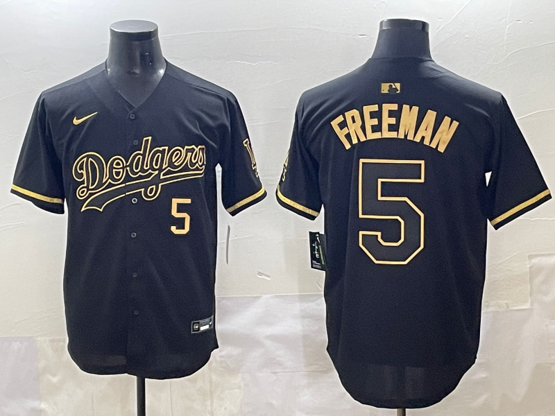 Men's Los Angeles Dodgers Freddie Freeman Black Team Player Game Jersey