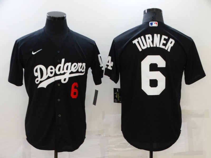 Men's Los Angeles Dodgers Trea Turner Black Stitched Jersey