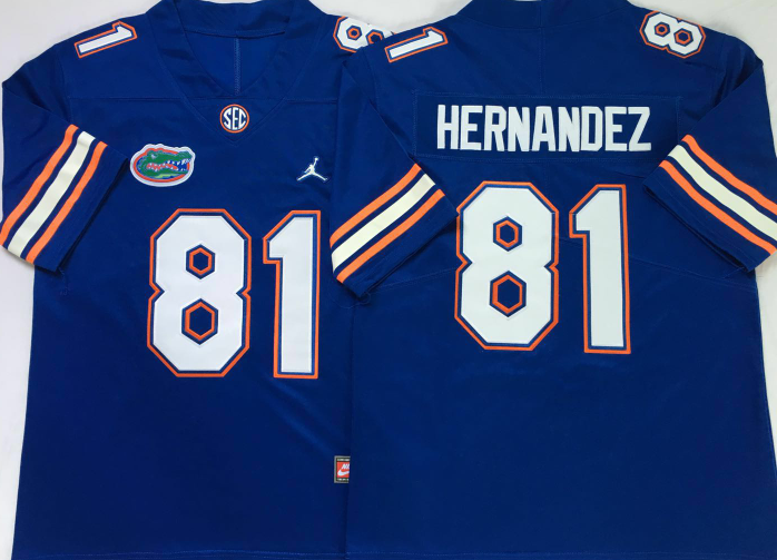 Men's Florida Gators Aaron Hernandez Royal Player Game Jersey
