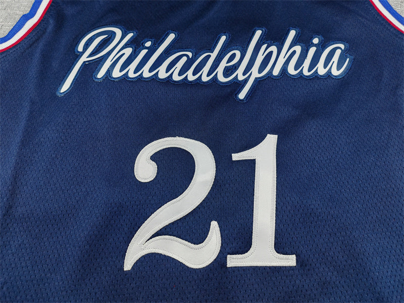 Men's Philadelphia 76ers Joel Embiid Navy 2025/26 Swingman Jersey - City Edition