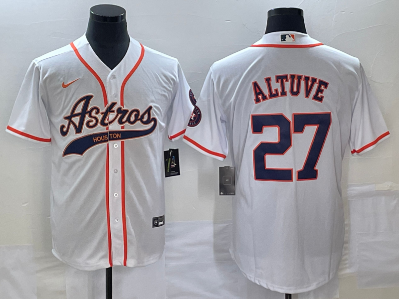 Men's Houston Astros Jose Altuve White Replica Jersey Joint Edition