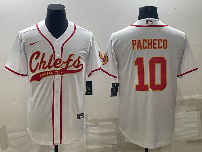 Men's Kansas City Chiefs Isiah Pacheco White Game Jersey Joint Edition