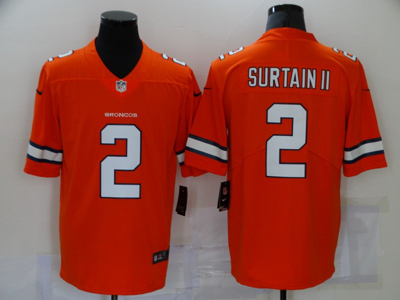 Men's Denver Broncos Patrick Surtain II Orange Game Player Jersey