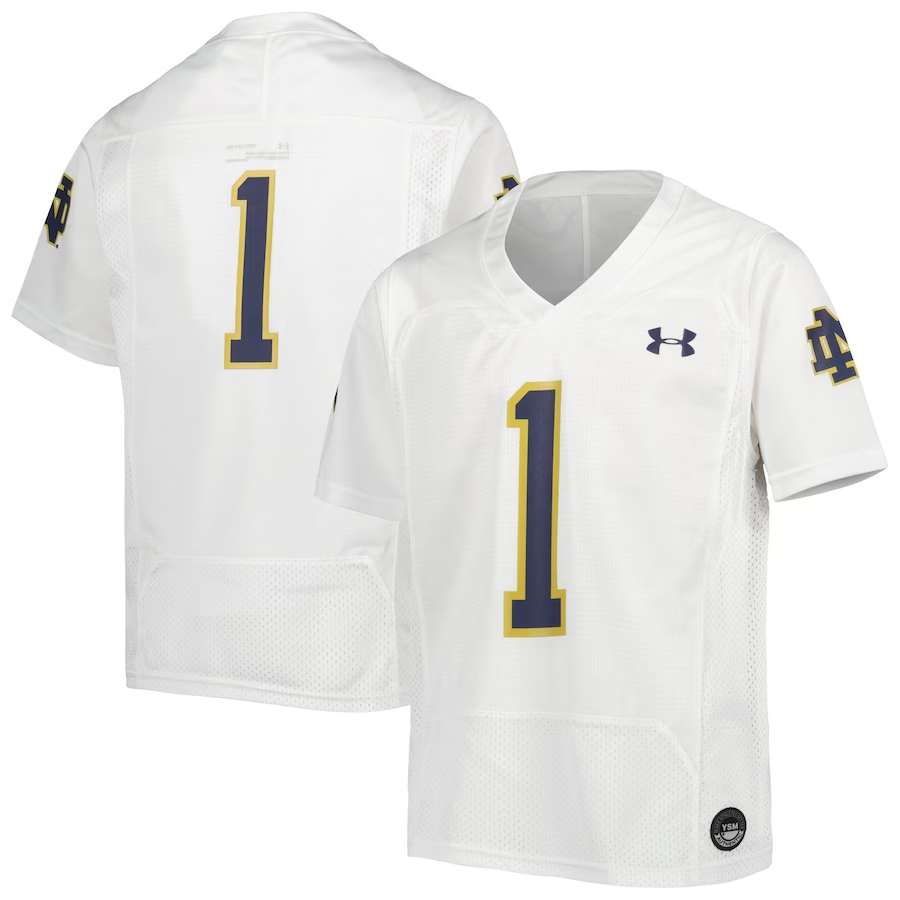 Men's Notre Dame Fighting Irish Under Armour White Player Game Jersey