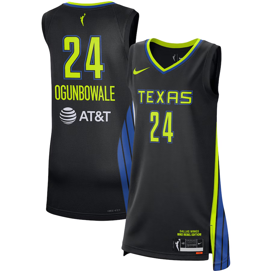 Men's Dallas Wings Arike Ogunbowale Black Rebel Edition Victory Player Jersey
