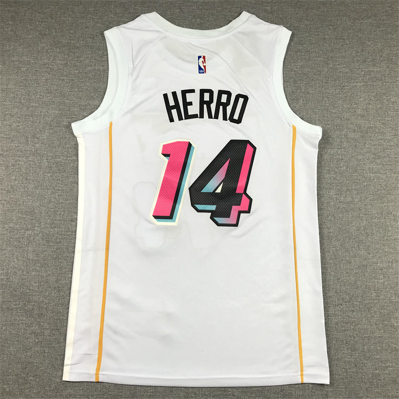 Men's Miami Heat Tyler Herro White 2022/23 Fastbreak Jersey - City Edition