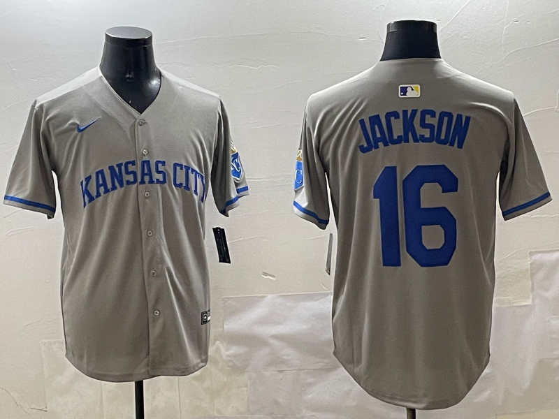 Men's Kansas City Royals Bo Jackson Gray Limited Player Jersey