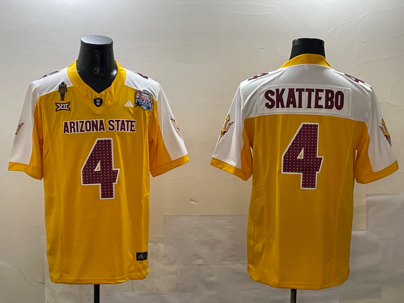 Men's Arizona State Sun Devils Cameron Skattebo Yellow Player Game Jersey