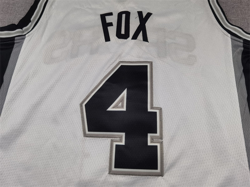 Men's San Antonio Spurs De'Aaron Fox White Swingman Jersey - Association Edition