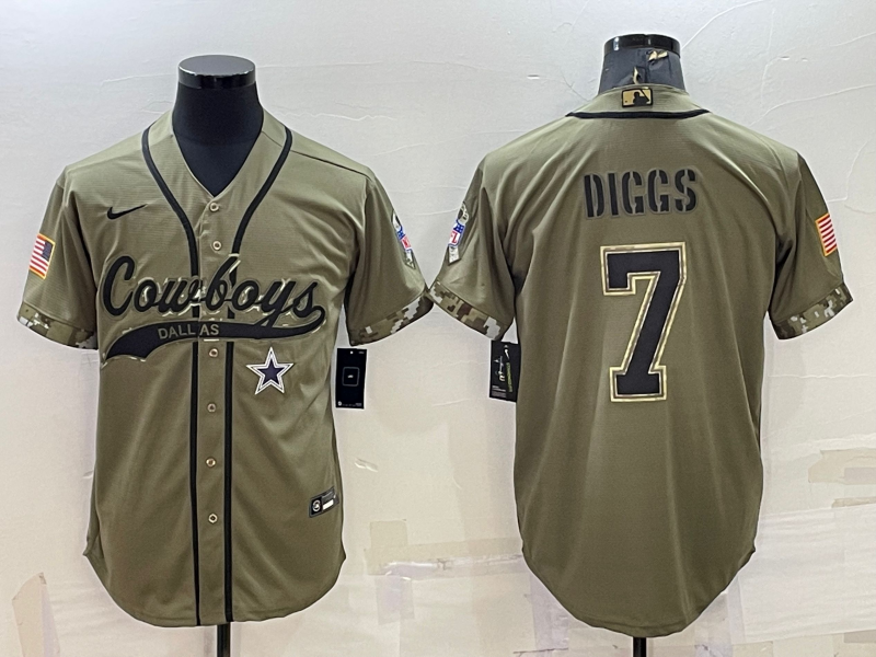 Men's Dallas Cowboys Trevon Diggs Olive 2022 Salute To Service Limited Jersey Joint Edition