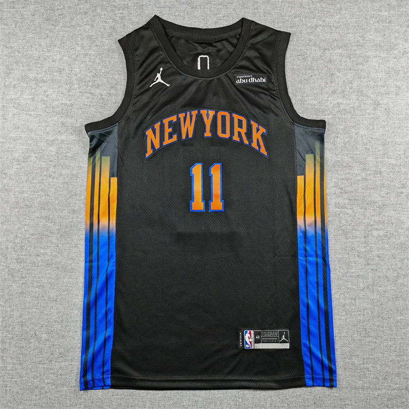 Men's New York Knicks Jalen Brunson Black Swingman Jersey - Statement Edition